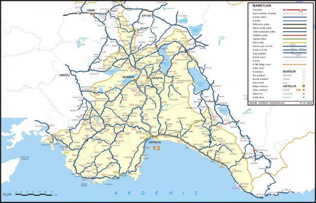 Карта дорог Анталии