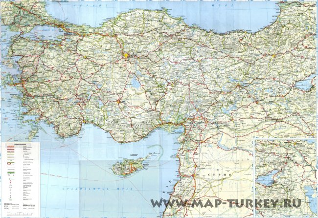 Карта дорог Турции