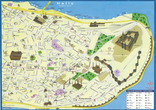 Карта исторической части Стамбула