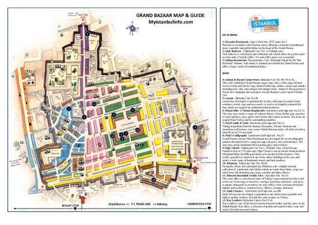 Карта Гранд Базара
