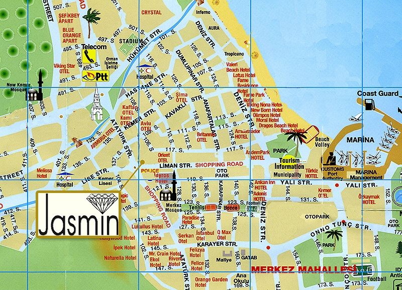 Кемер карта города на русском