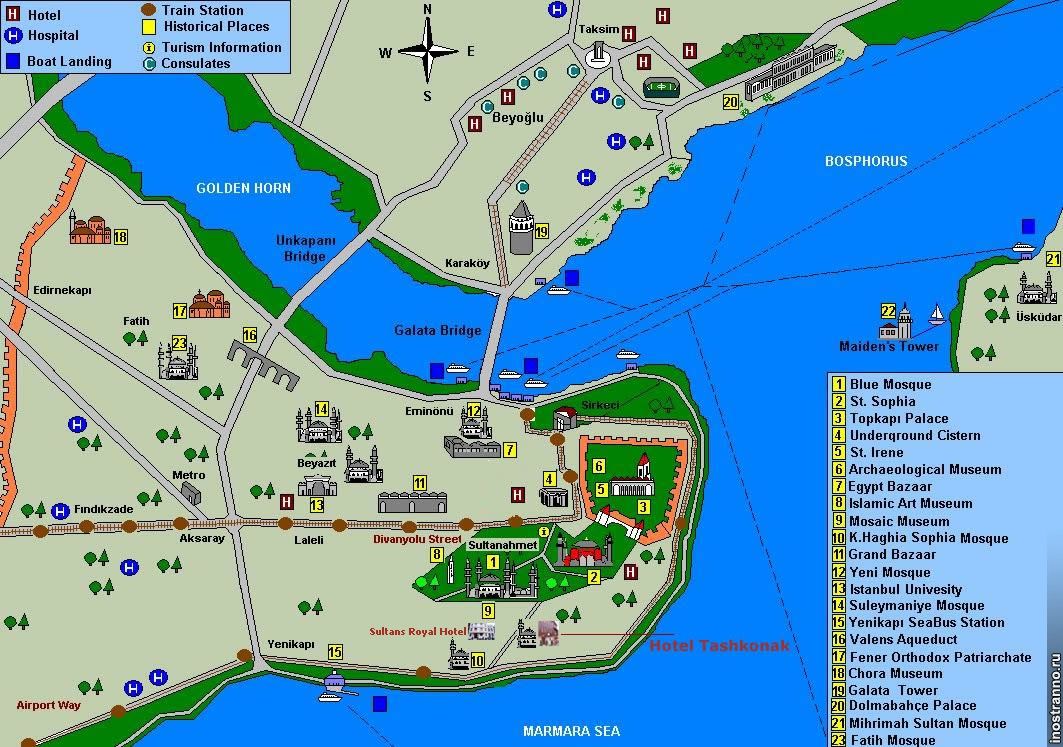 Карта казани с достопримечательностями и маршрутами для туристов