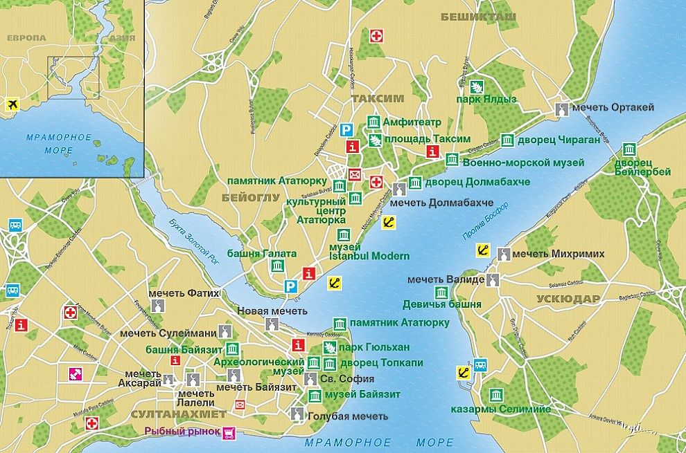 Стамбул районы города карта на русском снять апартаменты в черногории