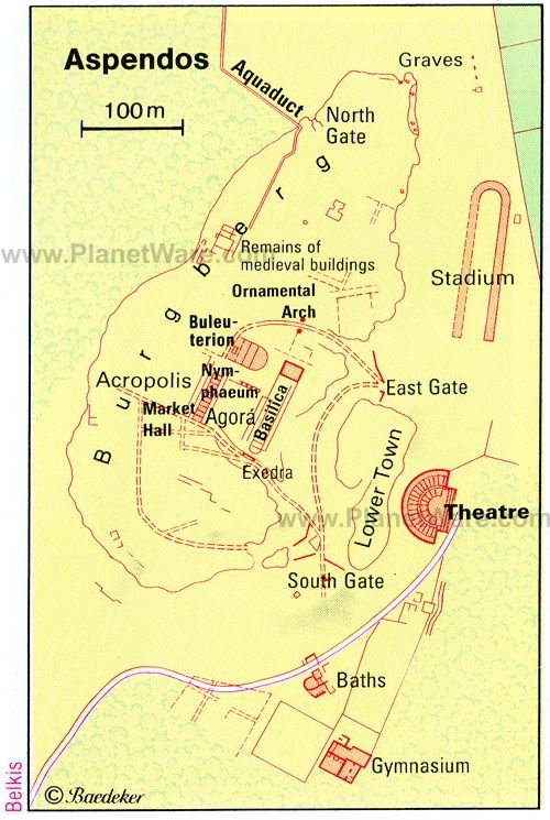 Карта Аспендоса