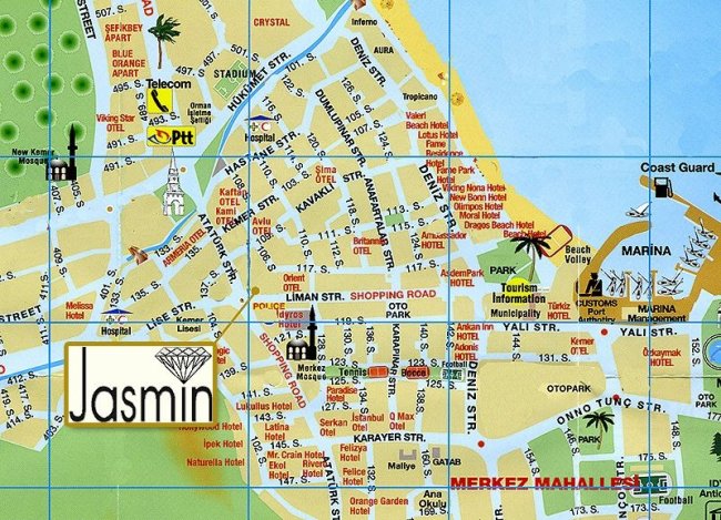 Карта центра города Кемер