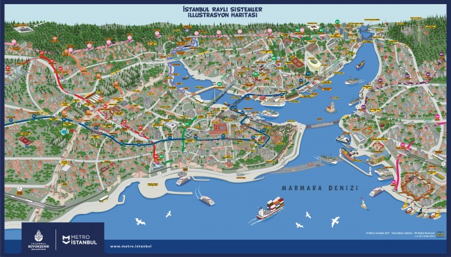 Карта Стамбула с привязкой к транспорту