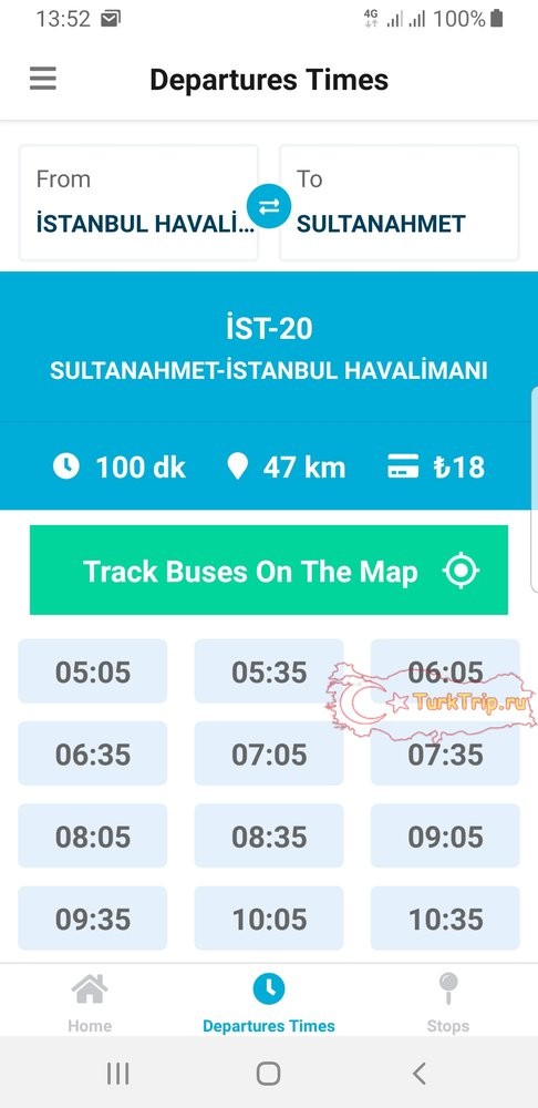 Расписание автобуса IST-20