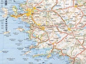 Карта эгейского побережья Турции